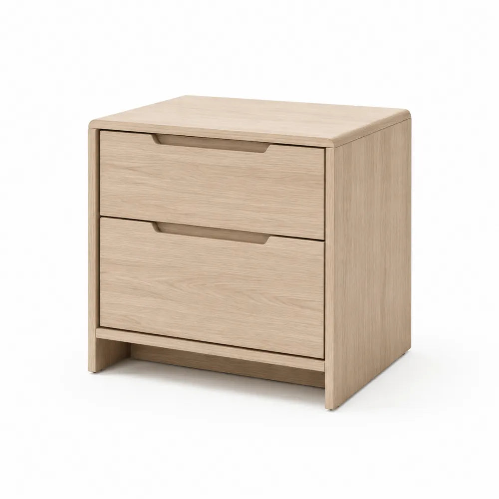 Nachttisch mit 2 Schubladen 50 x 40 x 50 cm Holzwerkstoff Eiche Naturholz rechteckig
