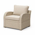 Gartensessel 85 x 80 x 75 cm mit Sitz- und Rückenkissen Polyrattan Stahlgestell Beige rechteckig