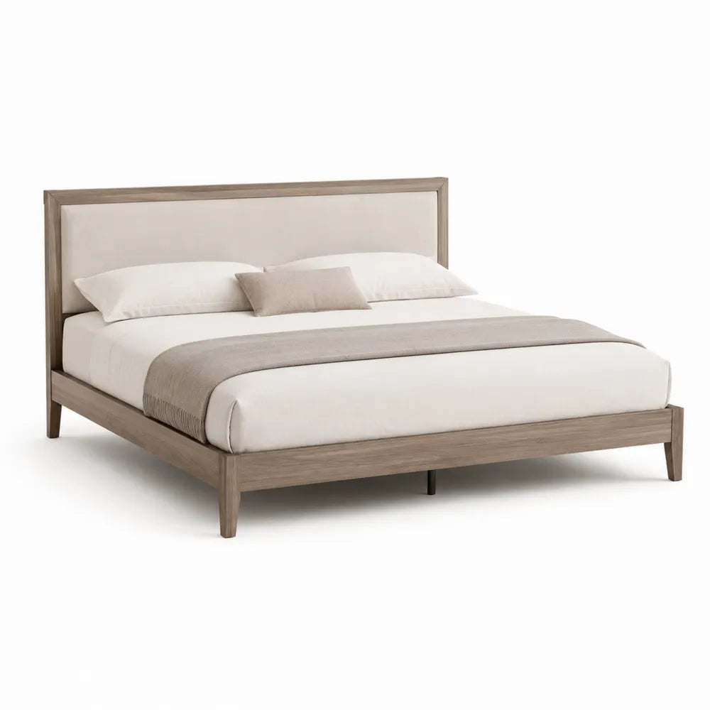 Bettgestell Doppelbett 160 x 200 cm Holzrahmen Naturholzoptik mit Lattenrost rechteckig ohne Stauraum