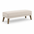Schlafzimmerbank 120 x 40 x 45 cm Polsterbank Beige mit Holzbeinen rechteckig
